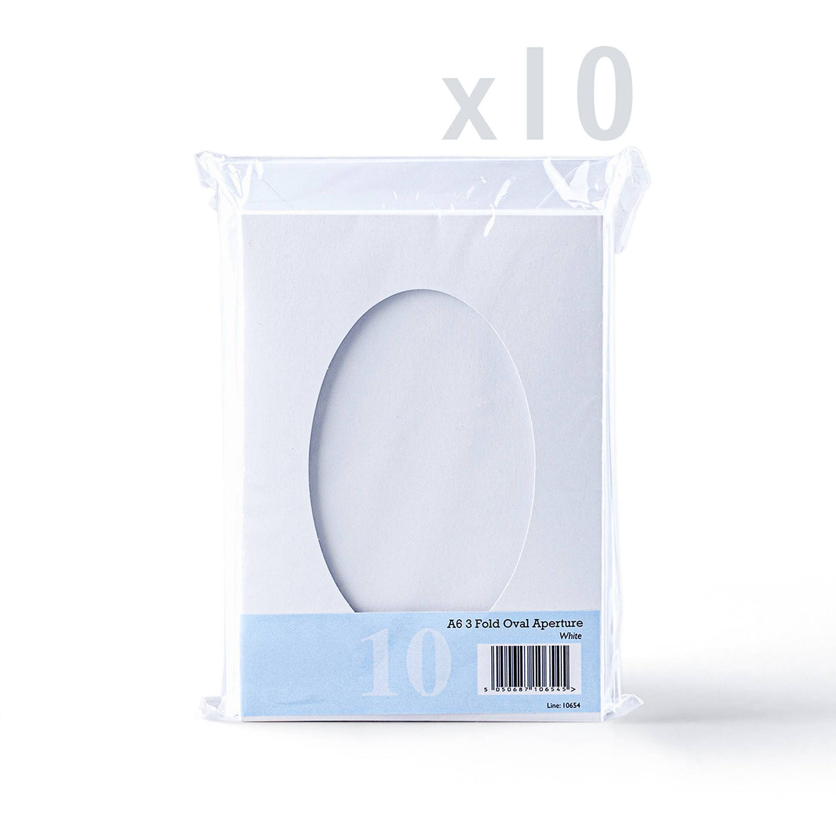 Bele trodelne kartice z ovalno odprtino – pakiranje