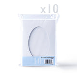 Bele trodelne kartice z ovalno odprtino – pakiranje