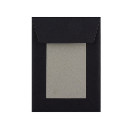 Črna Kuvert s Kartonskim Hrbtom 162x114 mm (C6)